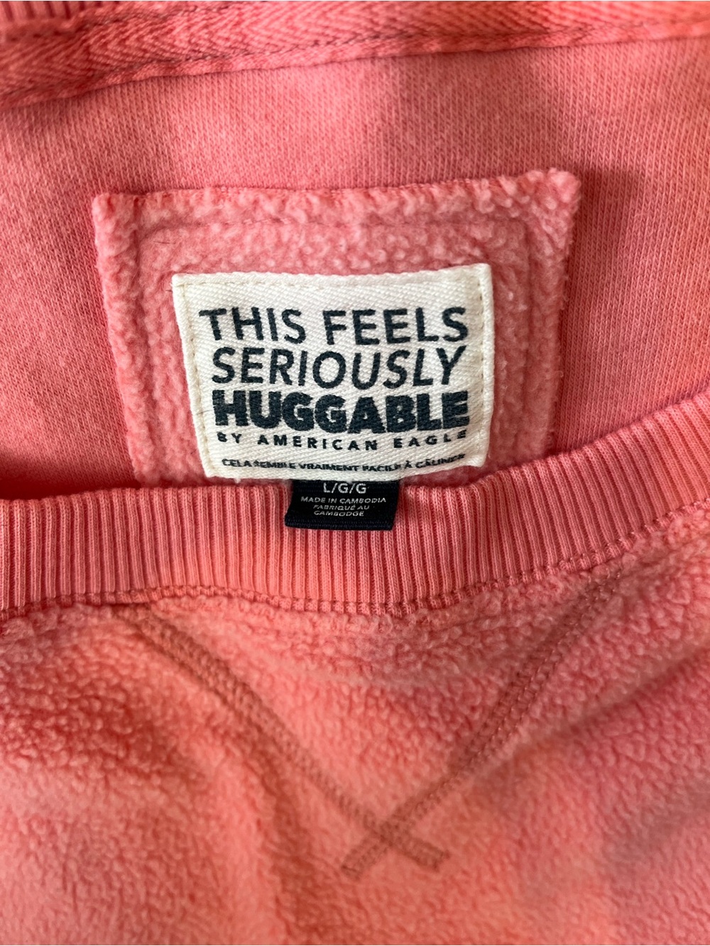 American Eagle Outfitters Pink Plush Crewneck Sweater